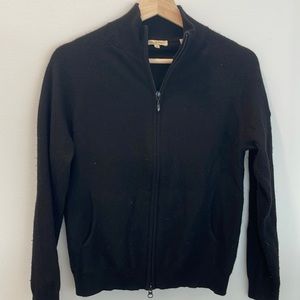 Peter Millar 100% Cashmere Zip Up Sweater Black Small